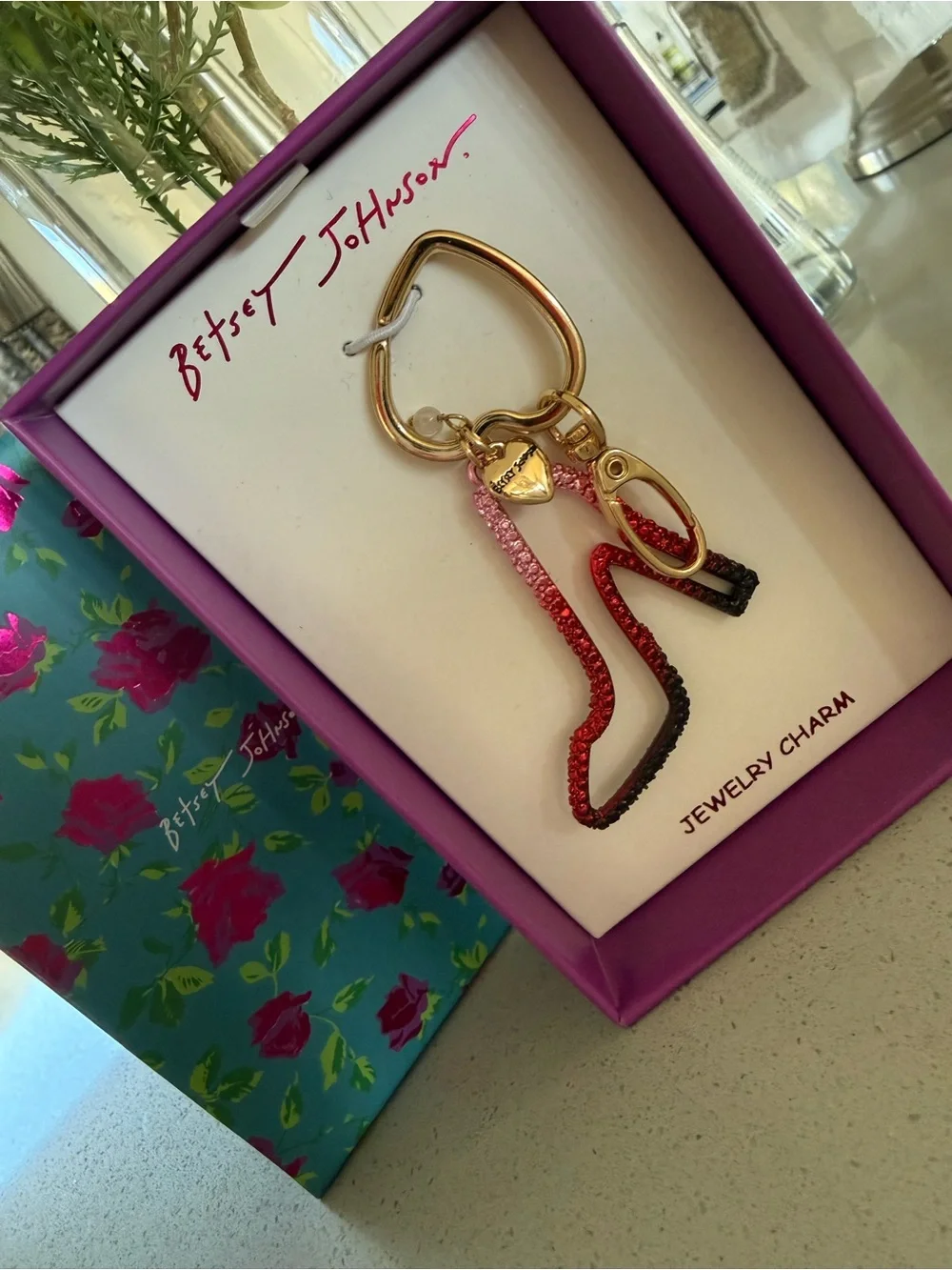 BETSEY Johnson high heel shoe keychain bag charm new in novelty box